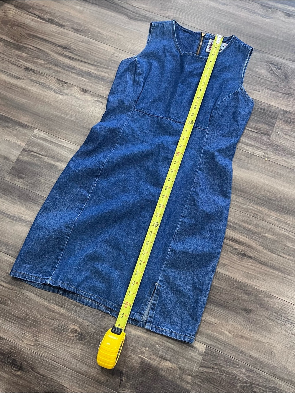 Vintage Denim Sleeveless Mini Dress - Blue - Picture 6 of 7